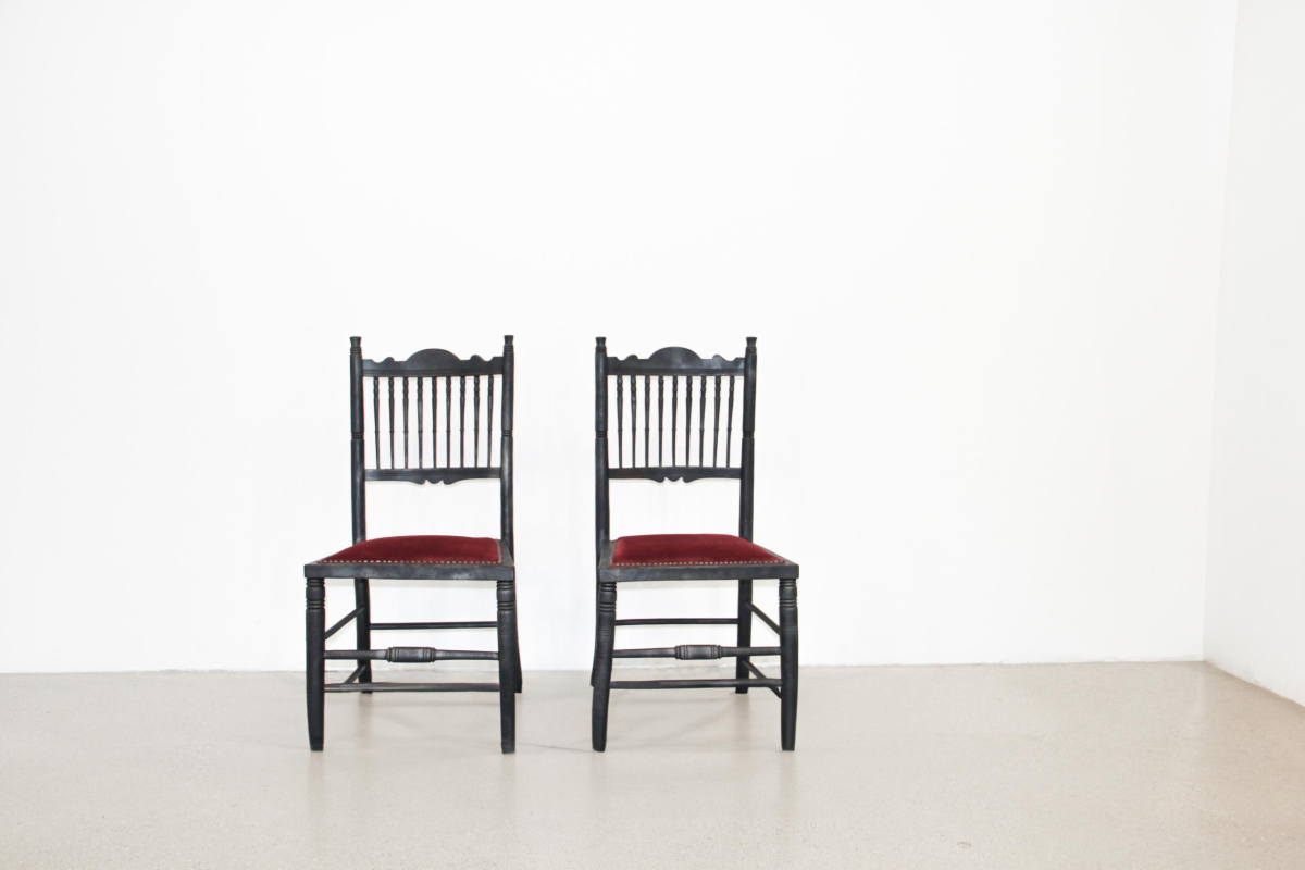 Unter den Linden, 2025 burned chairs, 40 x 44 x 91cm